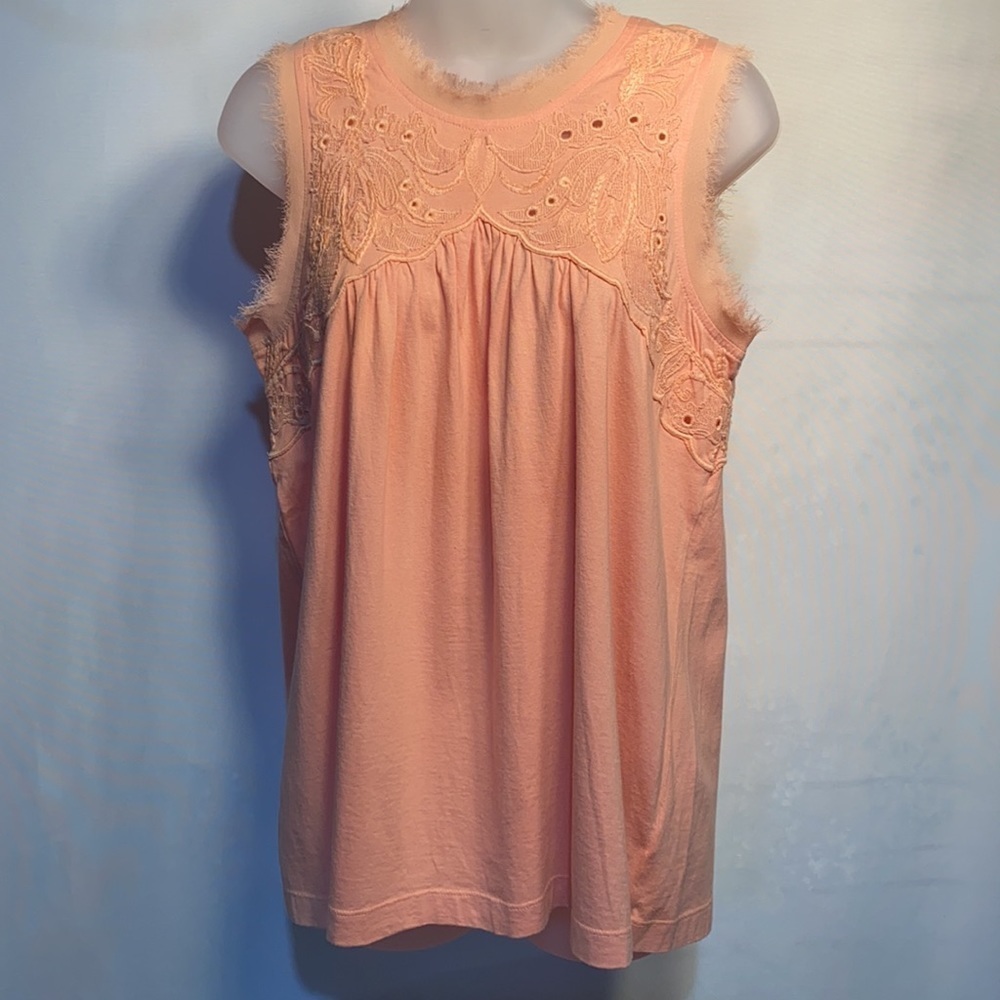 Anthropologie Meadow Rue Laia Peach Top NWOT - Picture 3 of 9